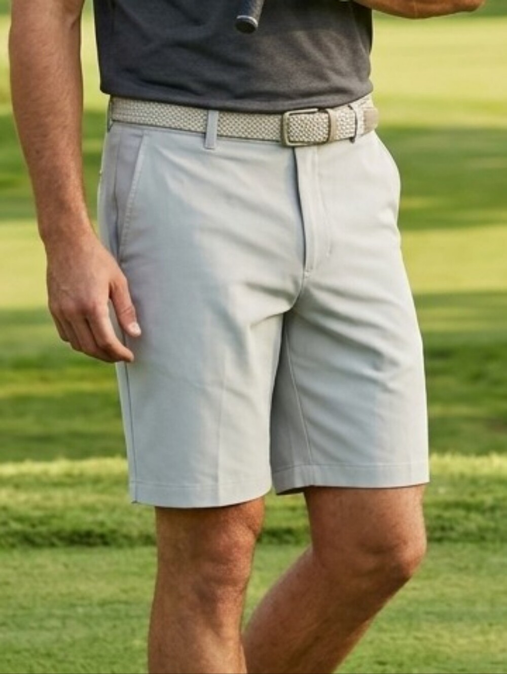IZOD Men's Gray SwingFlex Flat Front Performance Golf Shorts Size 33